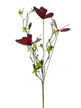 26" Red Butterfly Twig Spray  62474RD