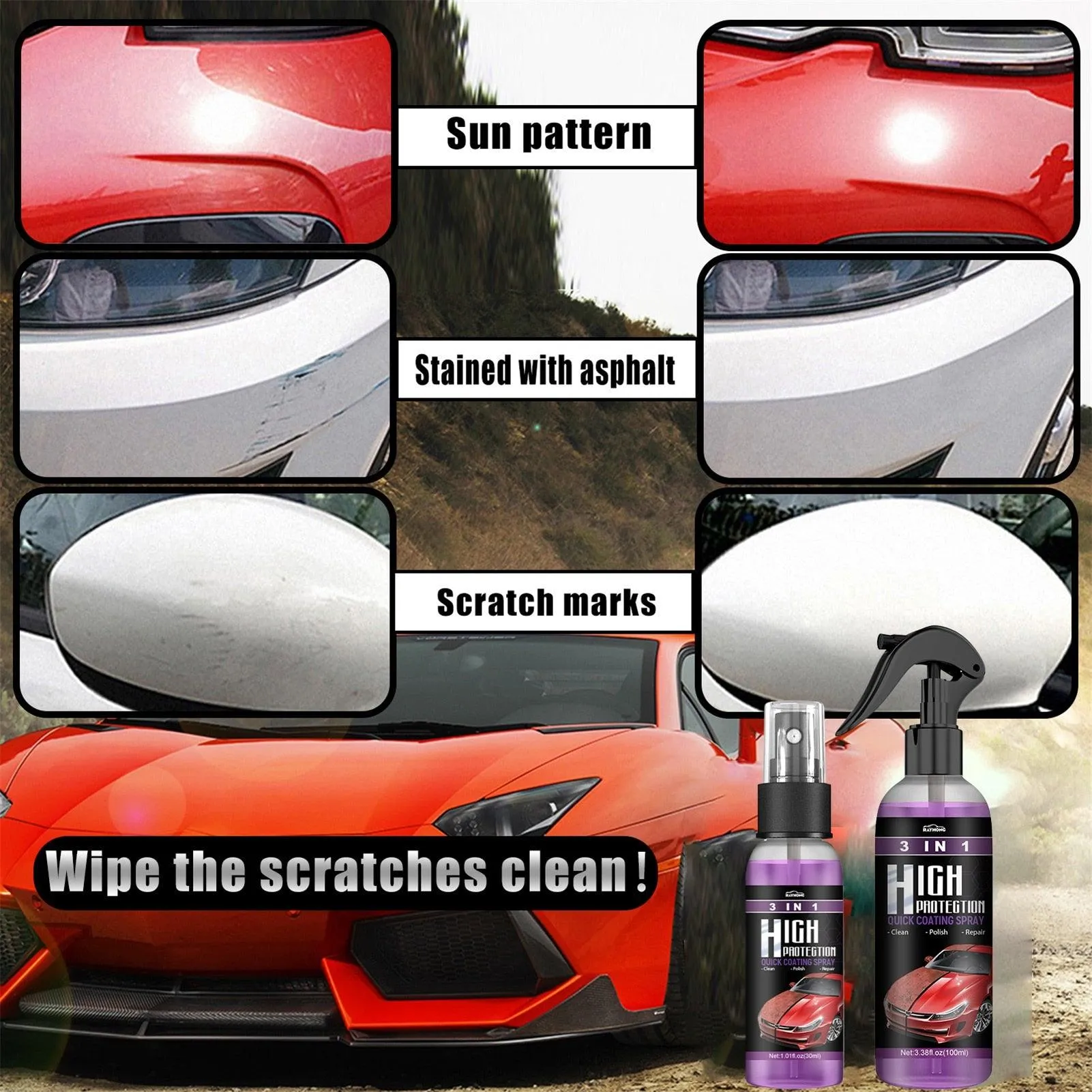 3 In 1 Quick High Protection Car Coating Spray Polish