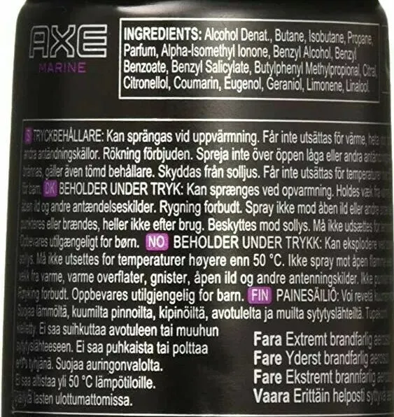 (3 Pack) Axe Deodorant Body Spray Marine Mens Fragrance 150ml/5.07 Oz