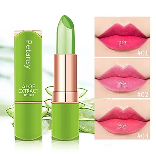 4 Colors Aloe Vera Long Lasting Moisturizing Jelly Temperature Change Lipstick