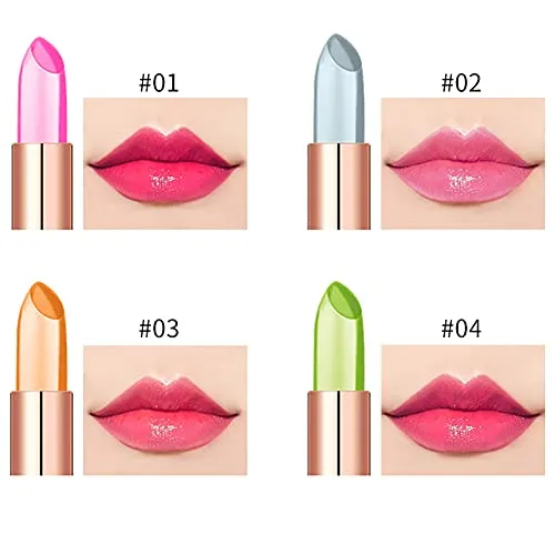 4 Colors Aloe Vera Long Lasting Moisturizing Jelly Temperature Change Lipstick