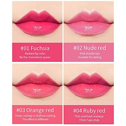 4 Colors Aloe Vera Long Lasting Moisturizing Jelly Temperature Change Lipstick