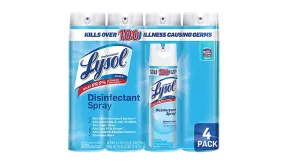 4-Pack: Lysol Disinfectant Spray Crisp Linen - Ships Quick!
