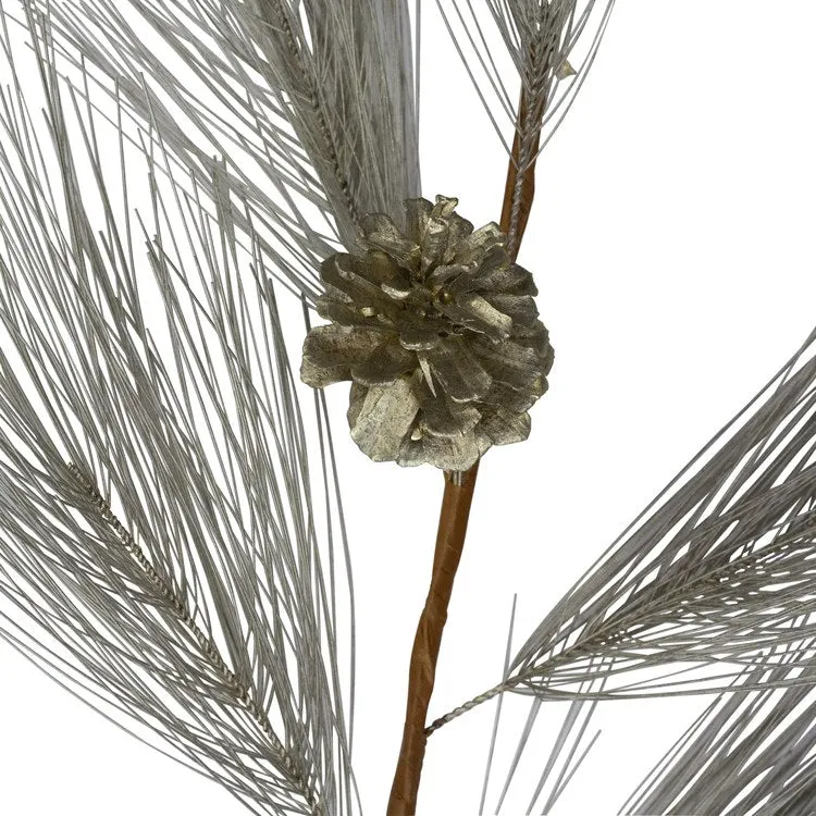 40" Brown and Gray Long Needle Pine Cone Artificial Christmas Spray