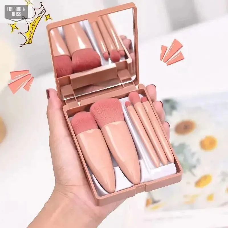5pcs Makeup Brushes Set With Mirror