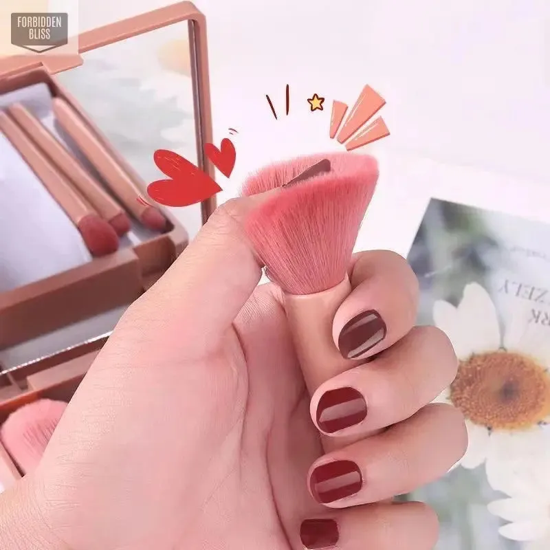 5pcs Makeup Brushes Set With Mirror