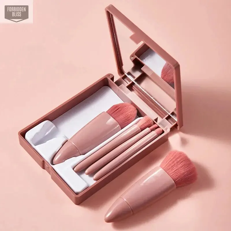 5pcs Makeup Brushes Set With Mirror