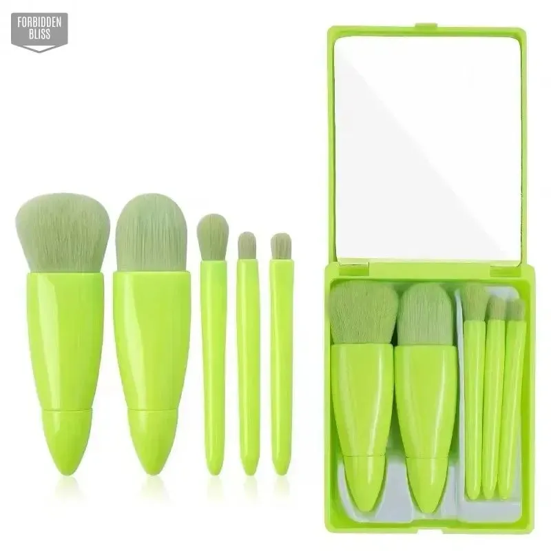 5pcs Makeup Brushes Set With Mirror