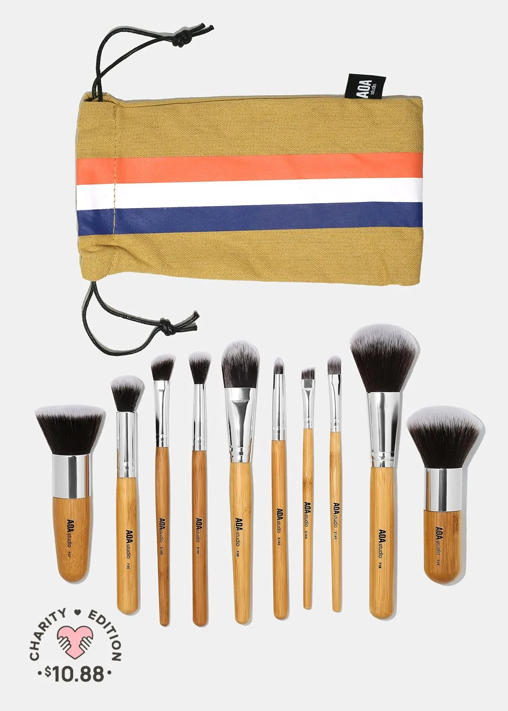 A : 10-Piece Bamboo Brush Set