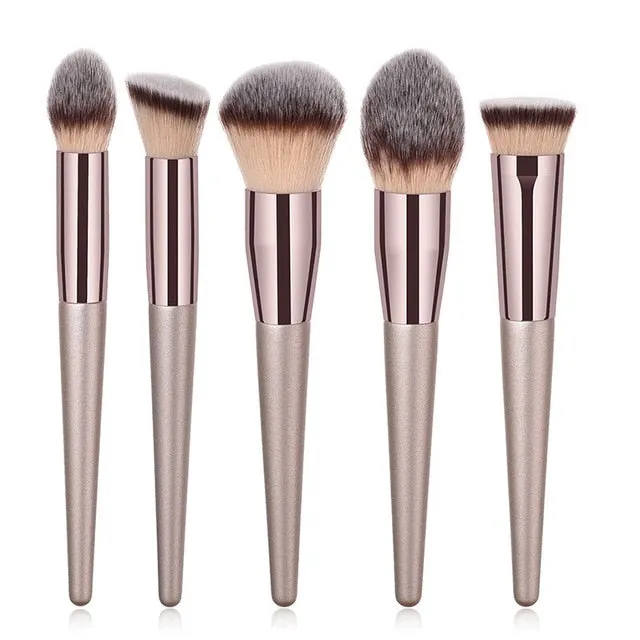 Beauty Champagne makeup brushes set