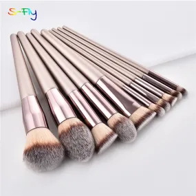 Beauty Champagne makeup brushes set