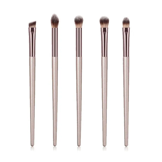 Beauty Champagne makeup brushes set