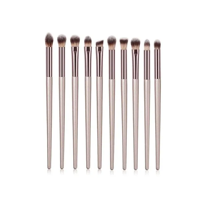 Beauty Champagne makeup brushes set