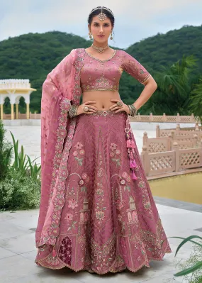 Blush Pink Heavy Embroidered Bridal Style Lehenga Choli
