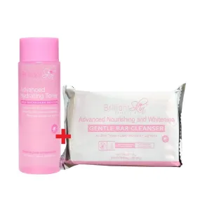 Brilliant Skin Advanced Hydrating Toner 120ml    Advanced Nourishing & Whitening Gentle Bar Cleanser