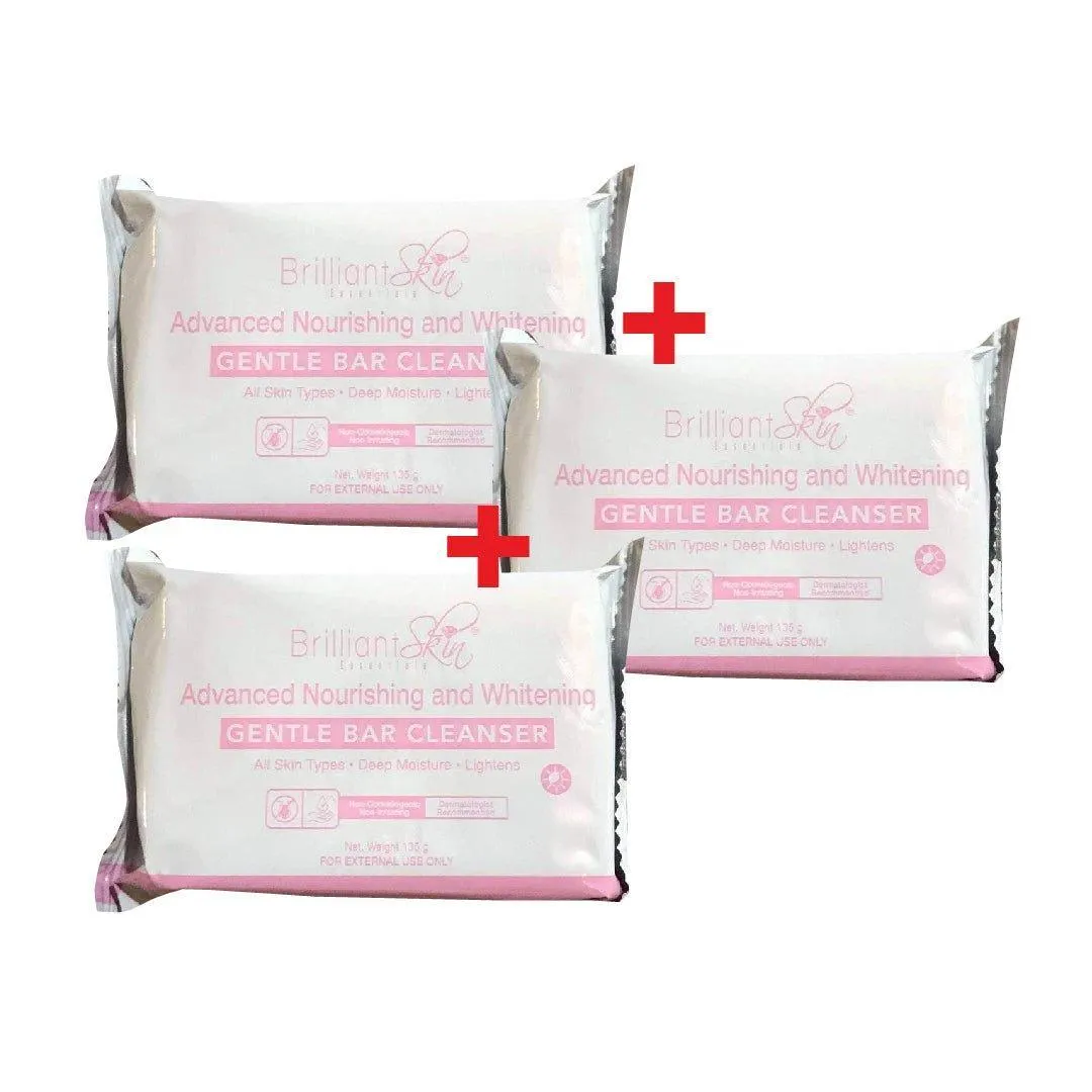 Brilliant Skin Advanced Nourishing & Whitening Gentle Bar Cleanser 135gm x 3Pcs