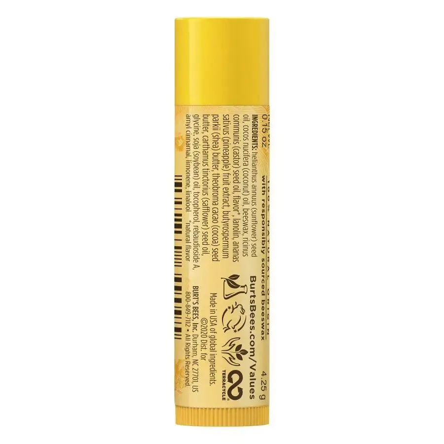 Burt's Bees Tropical Pineapple Lip Balm Tube in Blister Box .15 oz Lip Balm