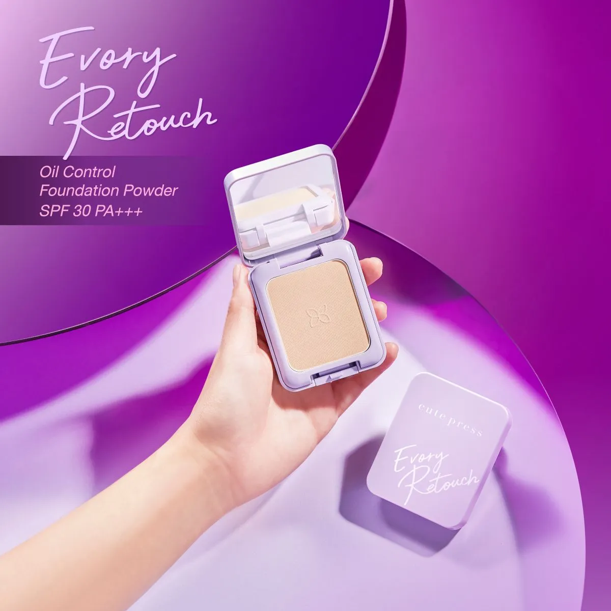 Cute Press Evory Retouch Oil Control Foundation Powder SPF 30 PA    12G P1 (Thai)