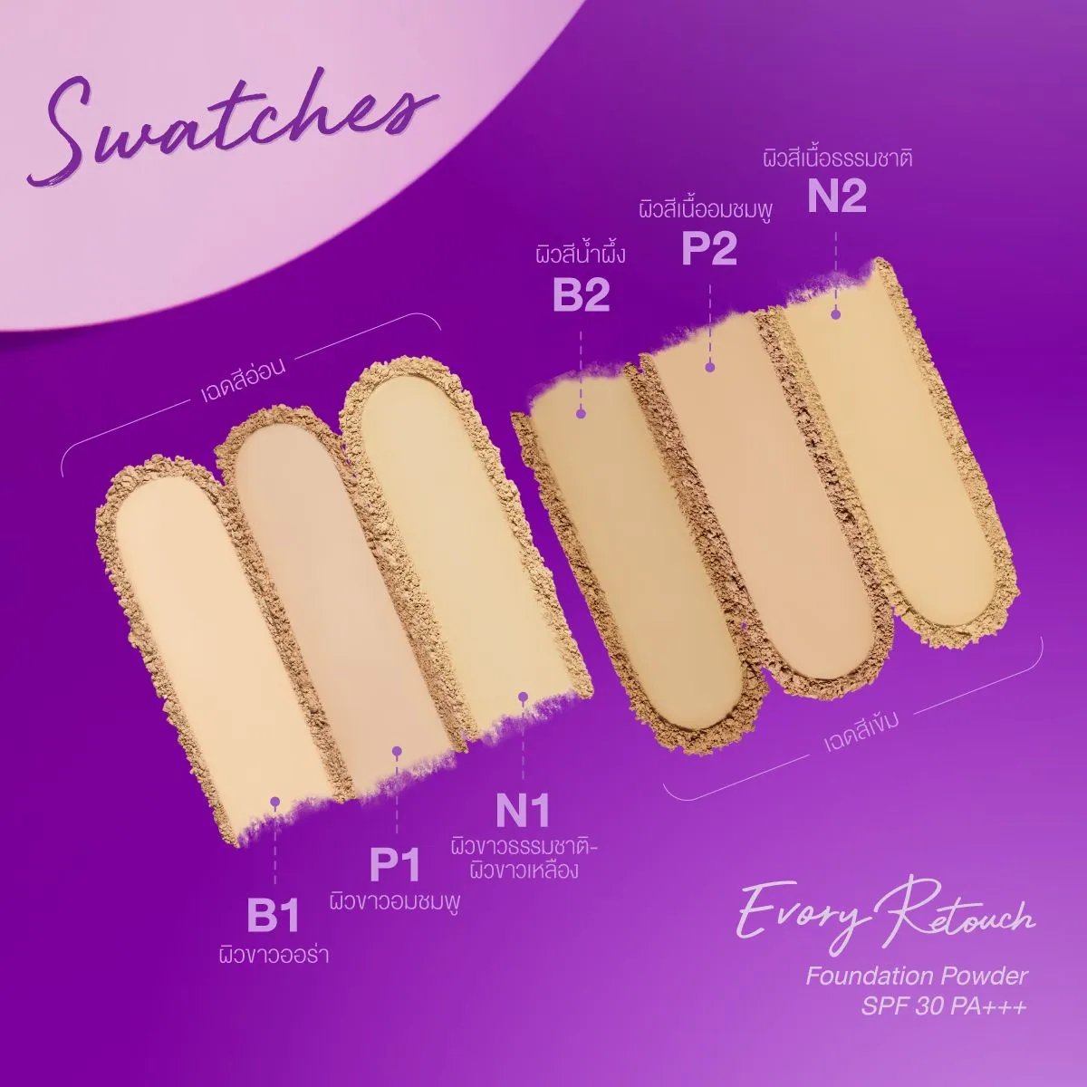 Cute Press Evory Retouch Oil Control Foundation Powder SPF 30 PA    12G P1 (Thai)