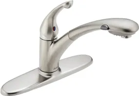 Delta Signature 470-AR-DST Kitchen Faucet, 1.8 gpm, 1-Faucet Handle, Ceramic, Arctic Stainless Steel, Deck :EA: QUANTITY: 1