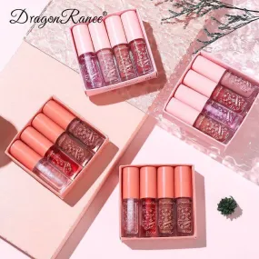 Dragon Ranee - 4pcs Bear Beauty Mirror Crystal Jelly Lip Gloss