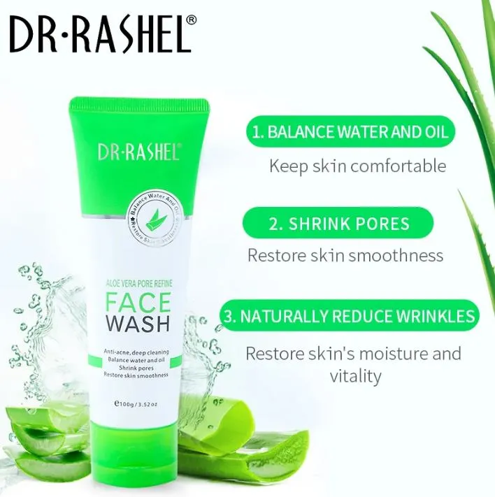Dr.Rashel 2 PC Set Aloe Vera Face Serum & Facial Cleanser DRL- 1535- 1633