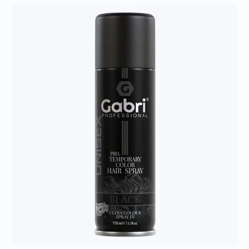Gabri Temporary Hair Colour Dye Spray - Black 150ml