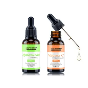 Hyaluronic Acid & Vitamin C Serum Combo For Dull and Dehydrated Skin