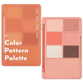 I'M MEME I'M Color Pattern Palette | 6 Colors Eyeshadow and 1 Blush Palette | 001 Coral Pattern | K-Beauty