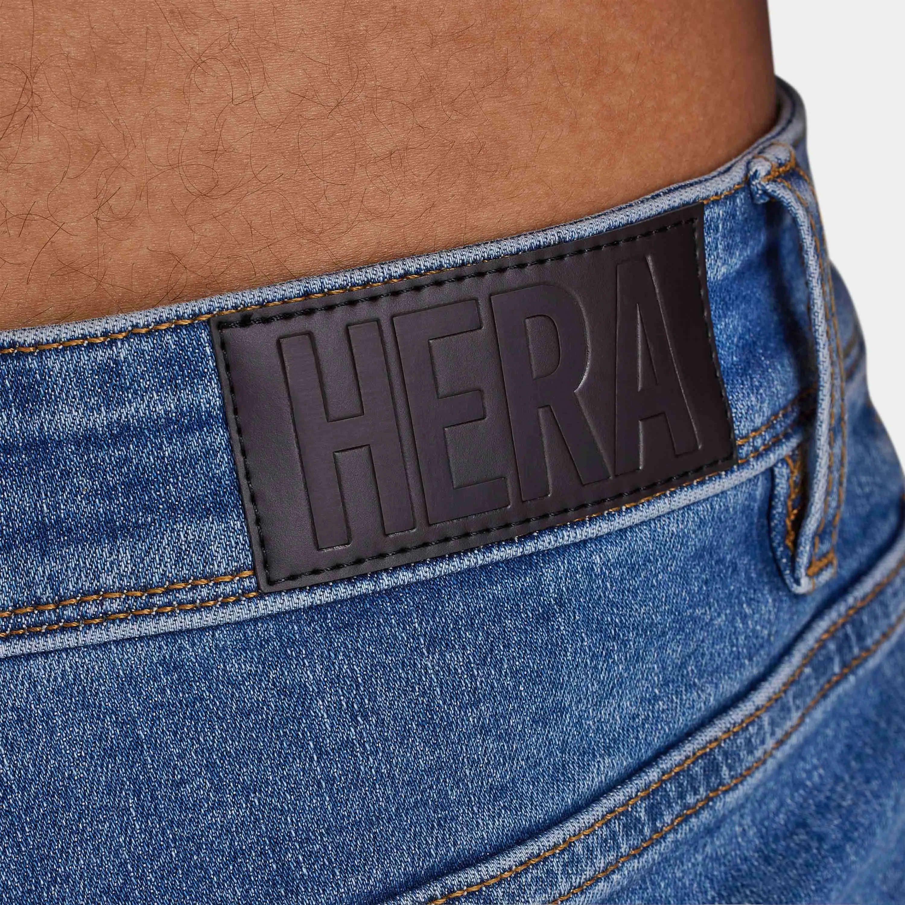 Mens Spray-on Ripped Jean - Mid Blue