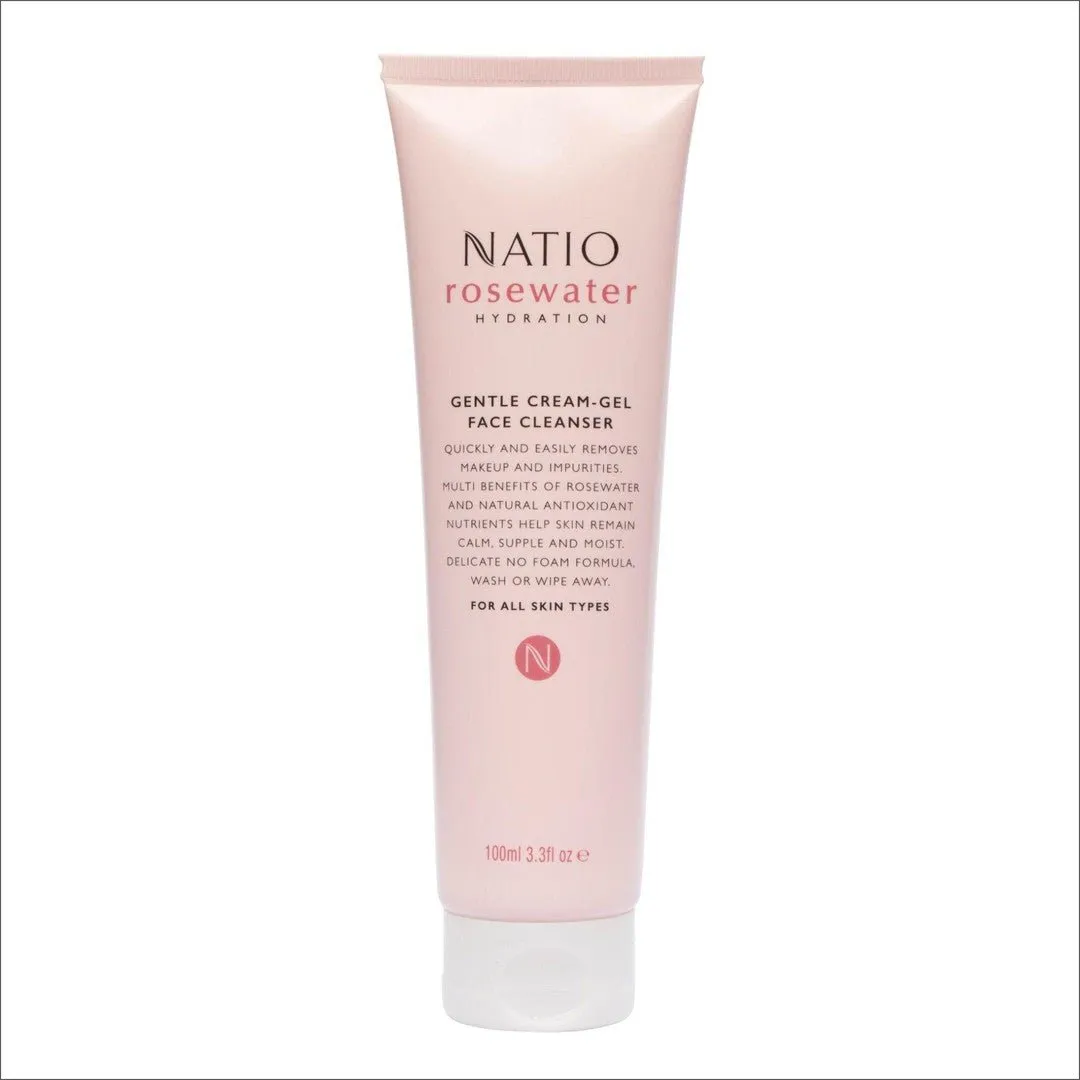 Natio Rosewater Hydration Gentle Cream-Gel Face Cleanser 100ml